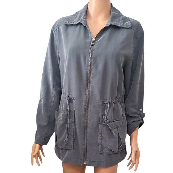 Apt. 9 Gray Utility Jacket with Relaxed Fit and Spread Collar Size Small - Picture 1 of 9
